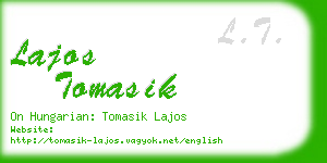 lajos tomasik business card